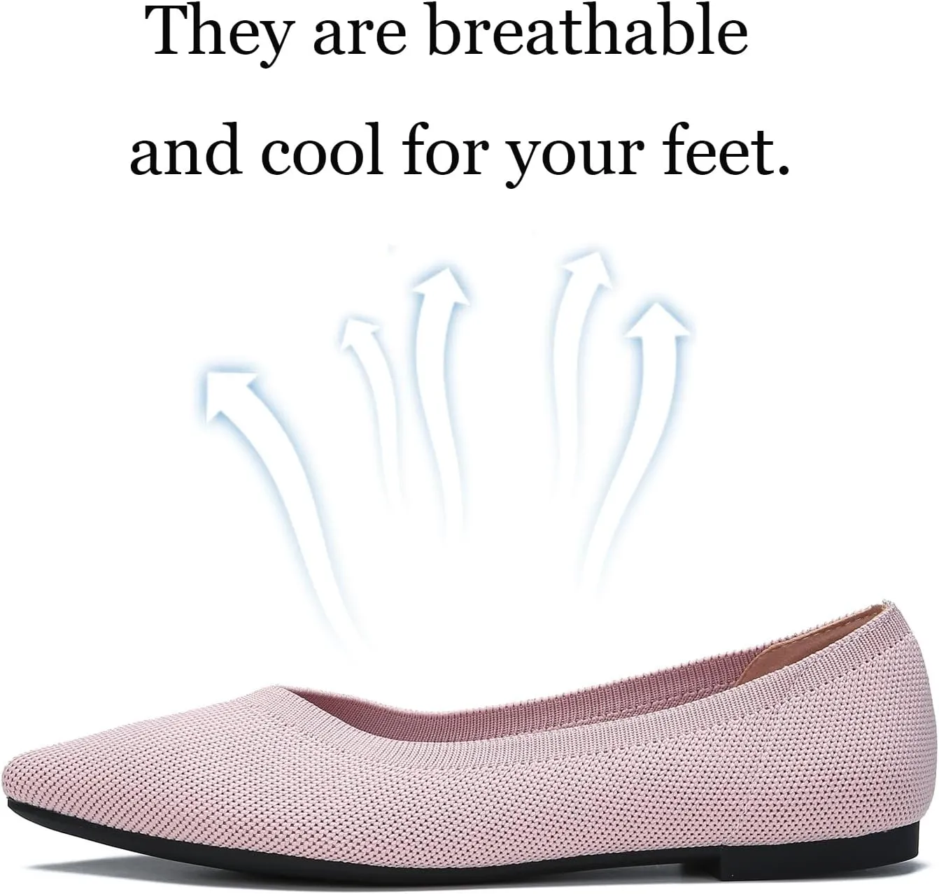 Women's Ballet Flats Comfort Breathable Mesh Knit Leopard Black Pointed Toe Slip On Shoes
