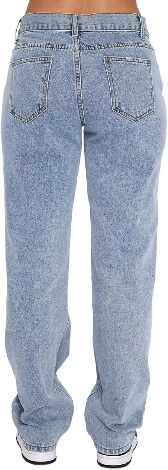 Women's Black Low Rise Baggy Jeans