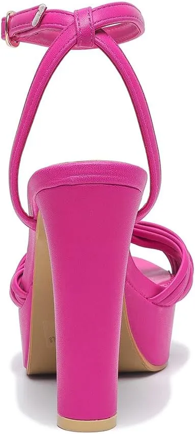 Women's Block Heels 4 Inch Platform Braid Knot Ankle Strap Lady Heeled Sandals FZ319