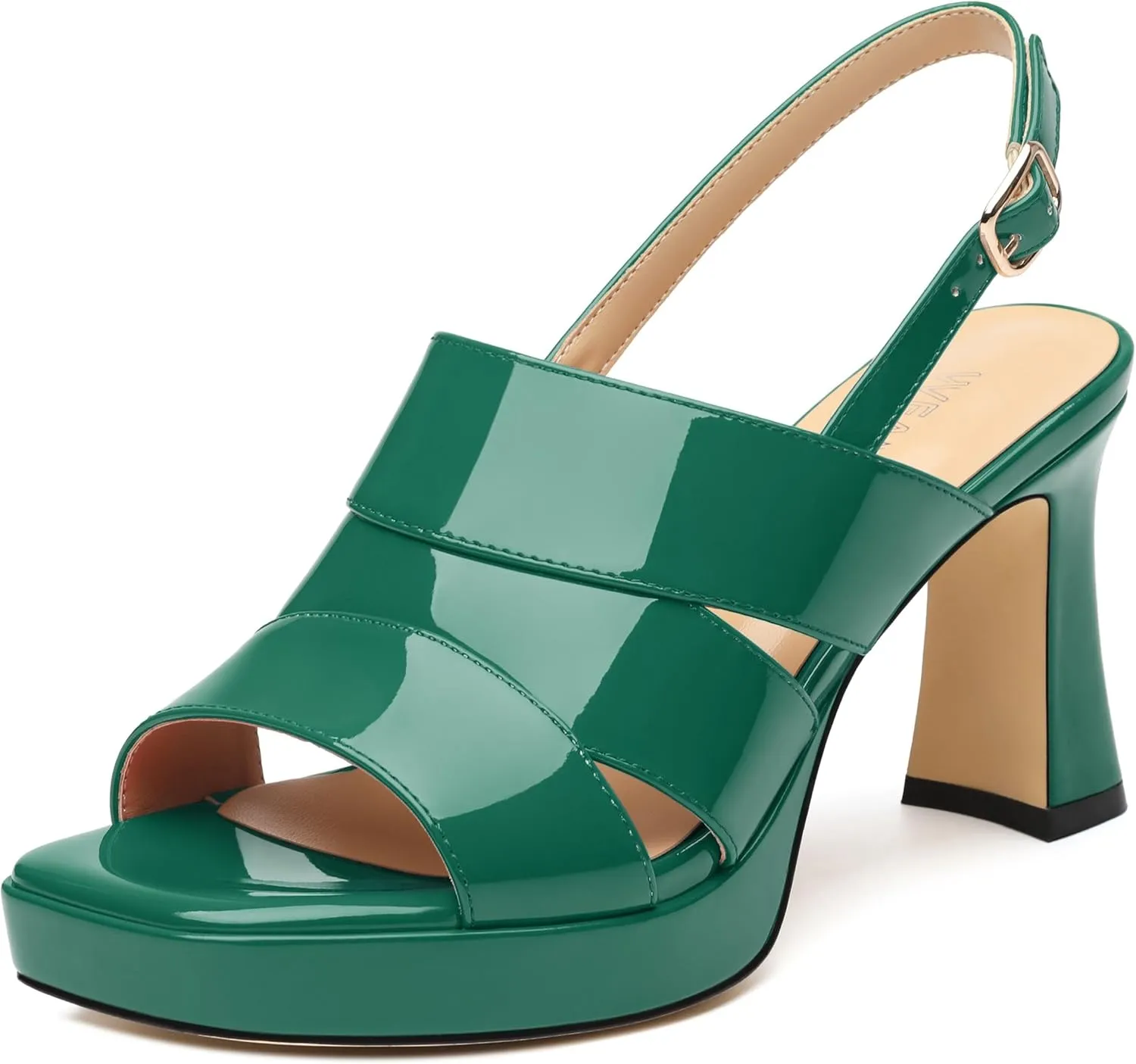 Womens Chunky Block Platform High Heels,Square Open Toe Strappy Heel Sandals for Women, Wedding Party Prom Fashion Slingback Dress Sandals