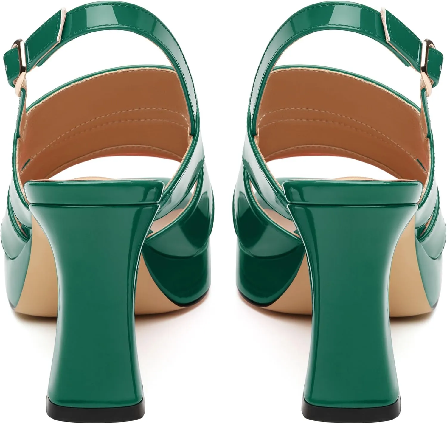 Womens Chunky Block Platform High Heels,Square Open Toe Strappy Heel Sandals for Women, Wedding Party Prom Fashion Slingback Dress Sandals