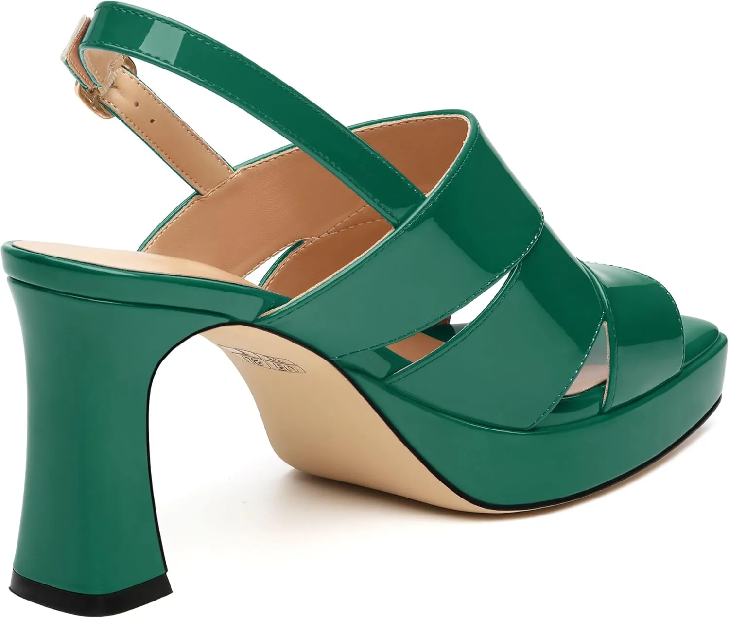 Womens Chunky Block Platform High Heels,Square Open Toe Strappy Heel Sandals for Women, Wedding Party Prom Fashion Slingback Dress Sandals