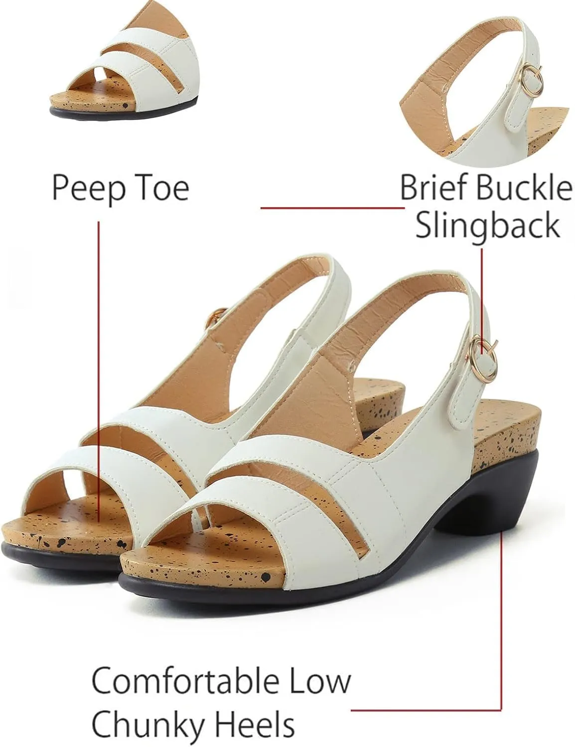 Women's Comfy Orthotic Sandals,Women's Ultra-Comfy Dressy Summer Toe Ankle Strap Chunky Heeled Shoe