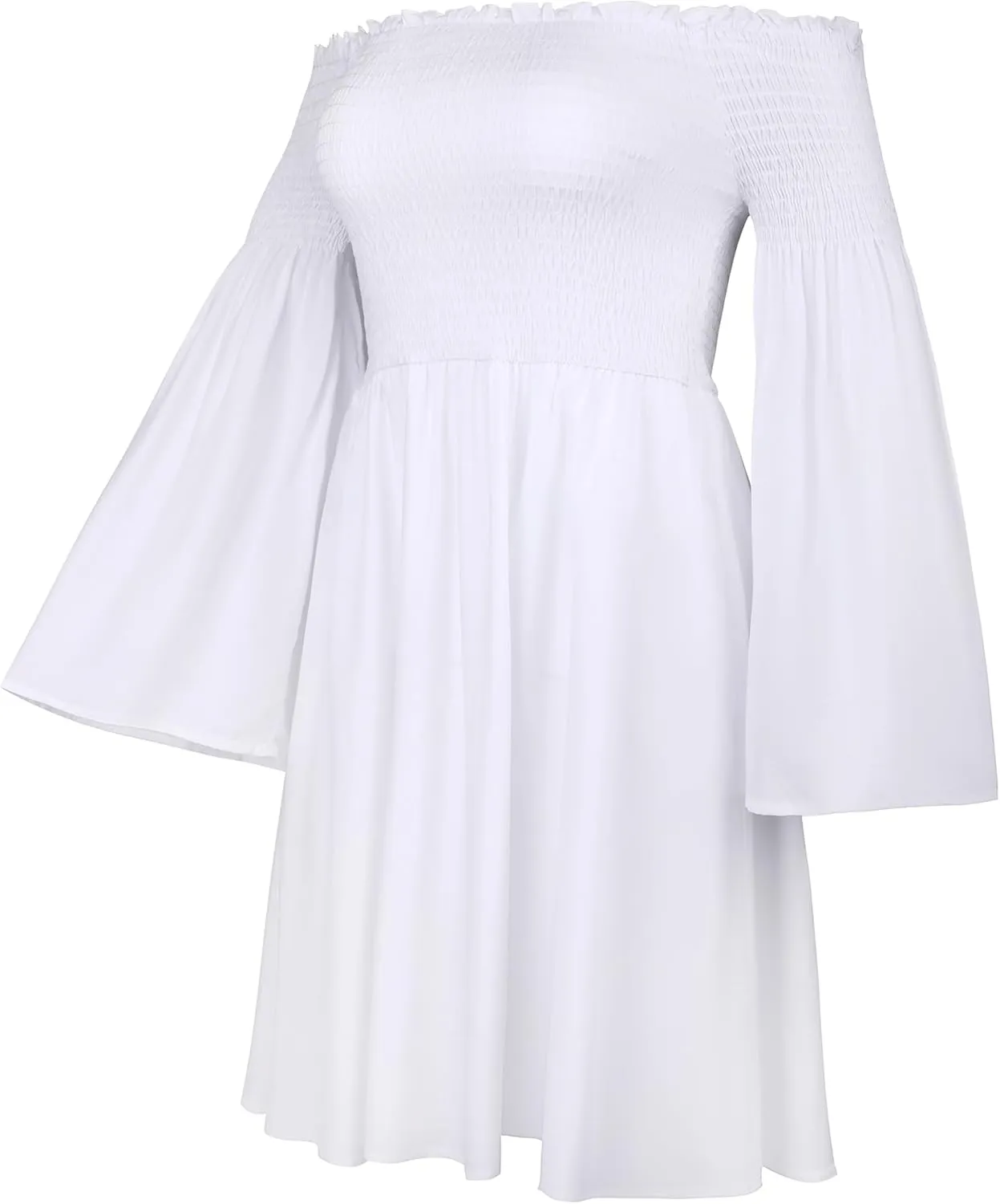 Women's Dress Summer Floral Long Sleeve Off Shoulder Casual Mini Dresses