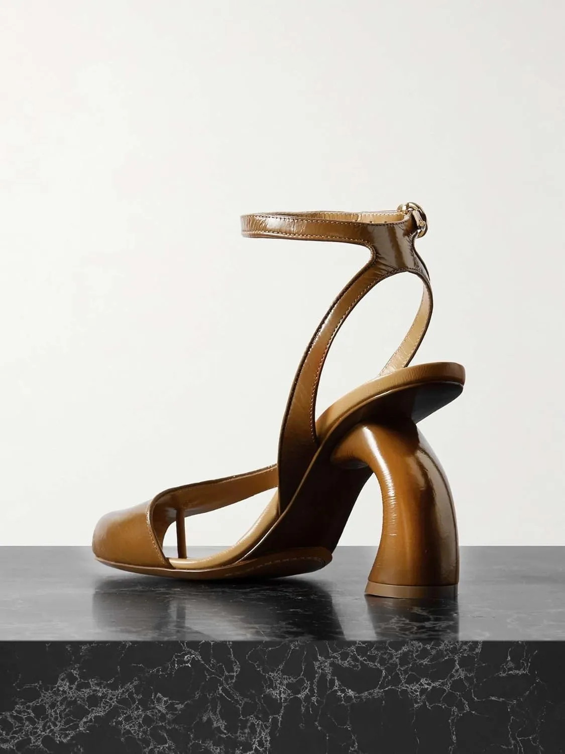 Women's Flip-flop High Heel Sandals Ankle Strap Block Heel Sandals Square Toe Cutout Leather Dress Shoes Adjustable Buckle Strappy Pumps for Party