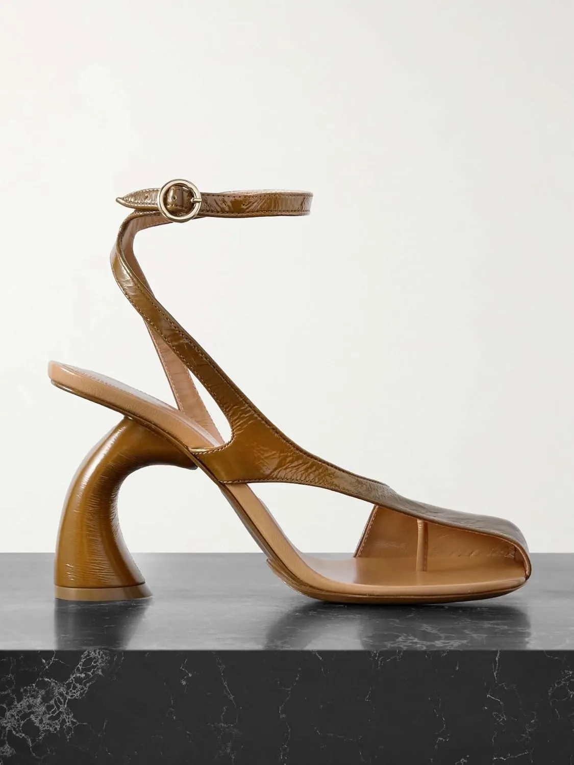 Women's Flip-flop High Heel Sandals Ankle Strap Block Heel Sandals Square Toe Cutout Leather Dress Shoes Adjustable Buckle Strappy Pumps for Party