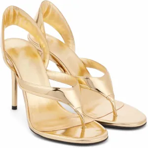 Women's Flip Flop High Heel Sandals Metallic Leather Stiletto High Heels Strappy Summer Dress Shoes For Ladies Wedding Party