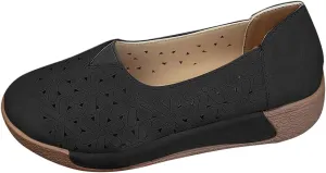 Women's Floral Ballet Flat Flats Shoes Slip On Flowers Round Toe Casual Dress Hollow Hole Summer Comfortable Work Office Fashion Trendy with Eyelets Cutout Comfort Rubber Sole Lazy Loafers