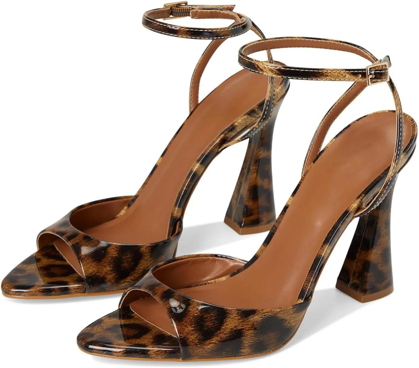 Womens Heeled Sandals Ankle Strap Pointed Toe Sandals Summer Dress Party Shoes
