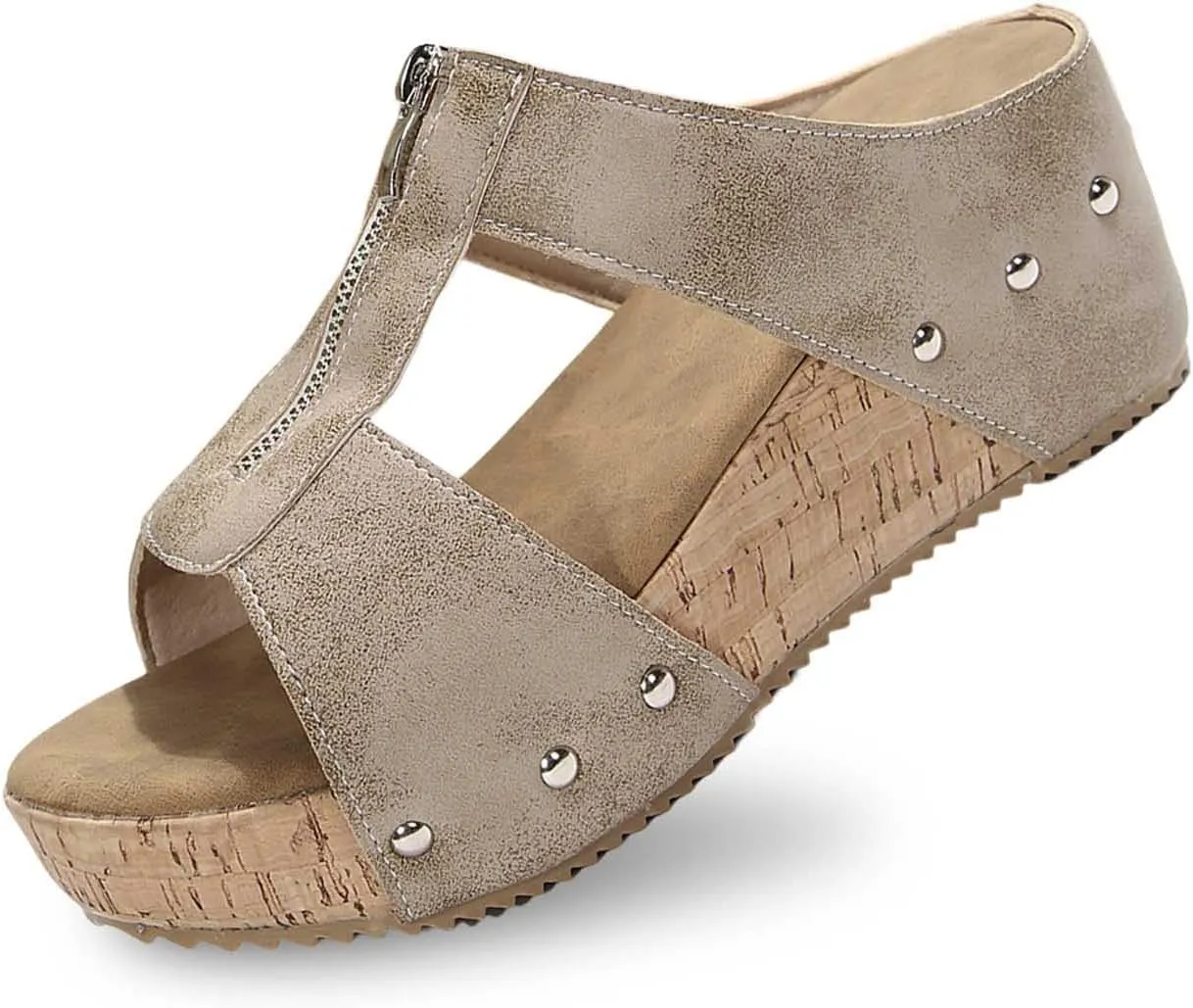 Women's Leather Platform Wedge Slippers Temperament Non Slip Beach Slippers Sandals for Women 2025