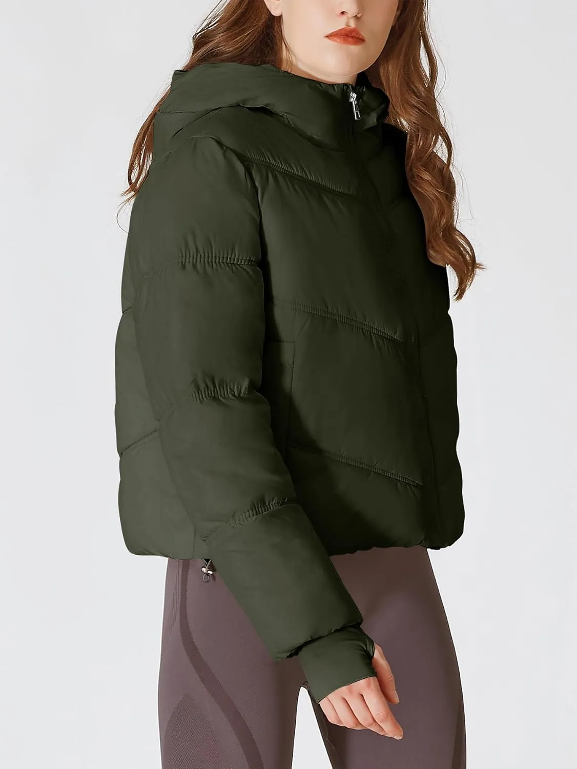 Womens Lightweight Quilted Puffer Jacket with Hood