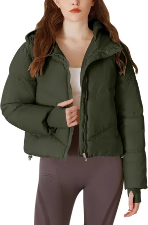 Womens Lightweight Quilted Puffer Jacket with Hood
