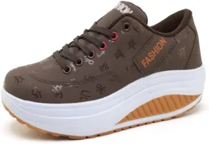 Women's Low Top Casual Walking Platform Wedge Sneakers Stylish Lightweight Sport Shoes Slip on Fashion Comfortable Running Shoes