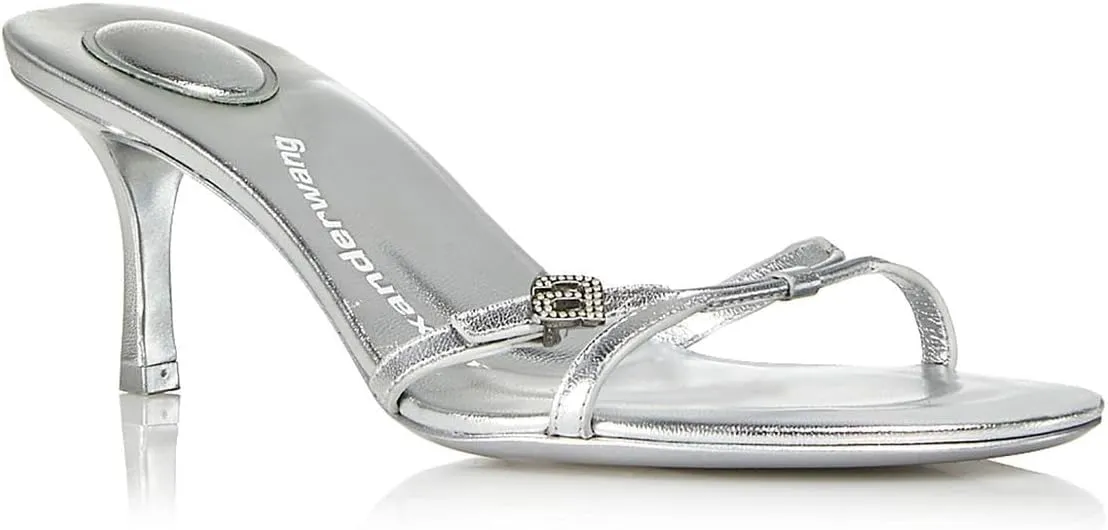Womens Lucienne 65 Leather Strappy Sandals Silver 37 Medium (B,M), 6.5