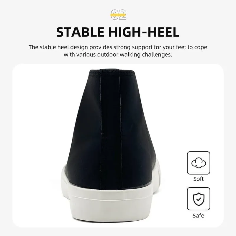 Women’s Men’s High Top Sneakers PU Leather Shoes for Women Men Classic White Black High Top Lace Up Sneakers Casual Walking Shoes