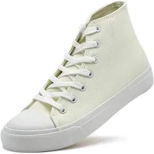 Women’s Men’s High Top Sneakers PU Leather Shoes for Women Men Classic White Black High Top Lace Up Sneakers Casual Walking Shoes
