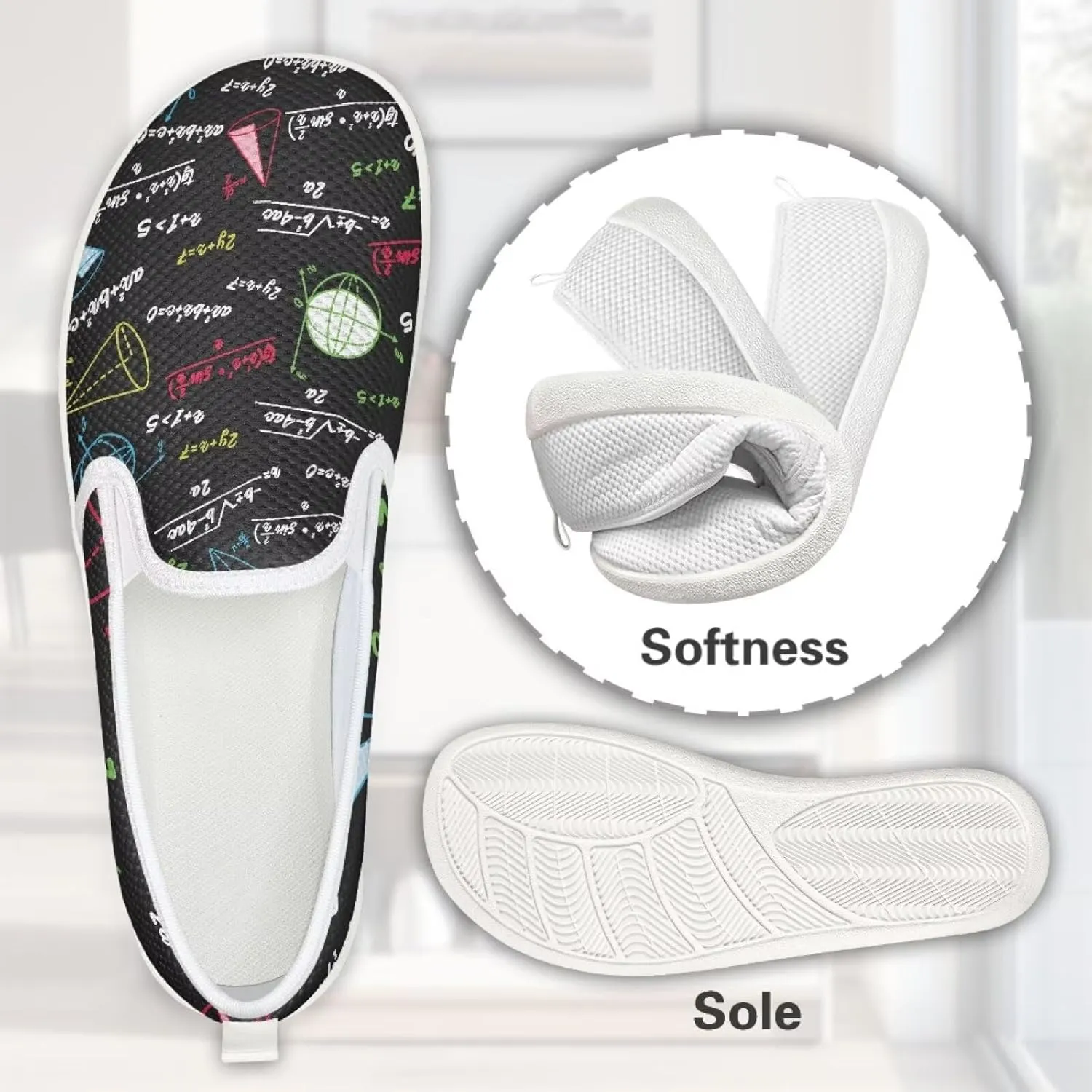 Women's Mesh Flats Shoes Breathable Slip On Casual Travel Walking Shoes Comfortable Non Slip Work Driving Flat Shoes US 6-11