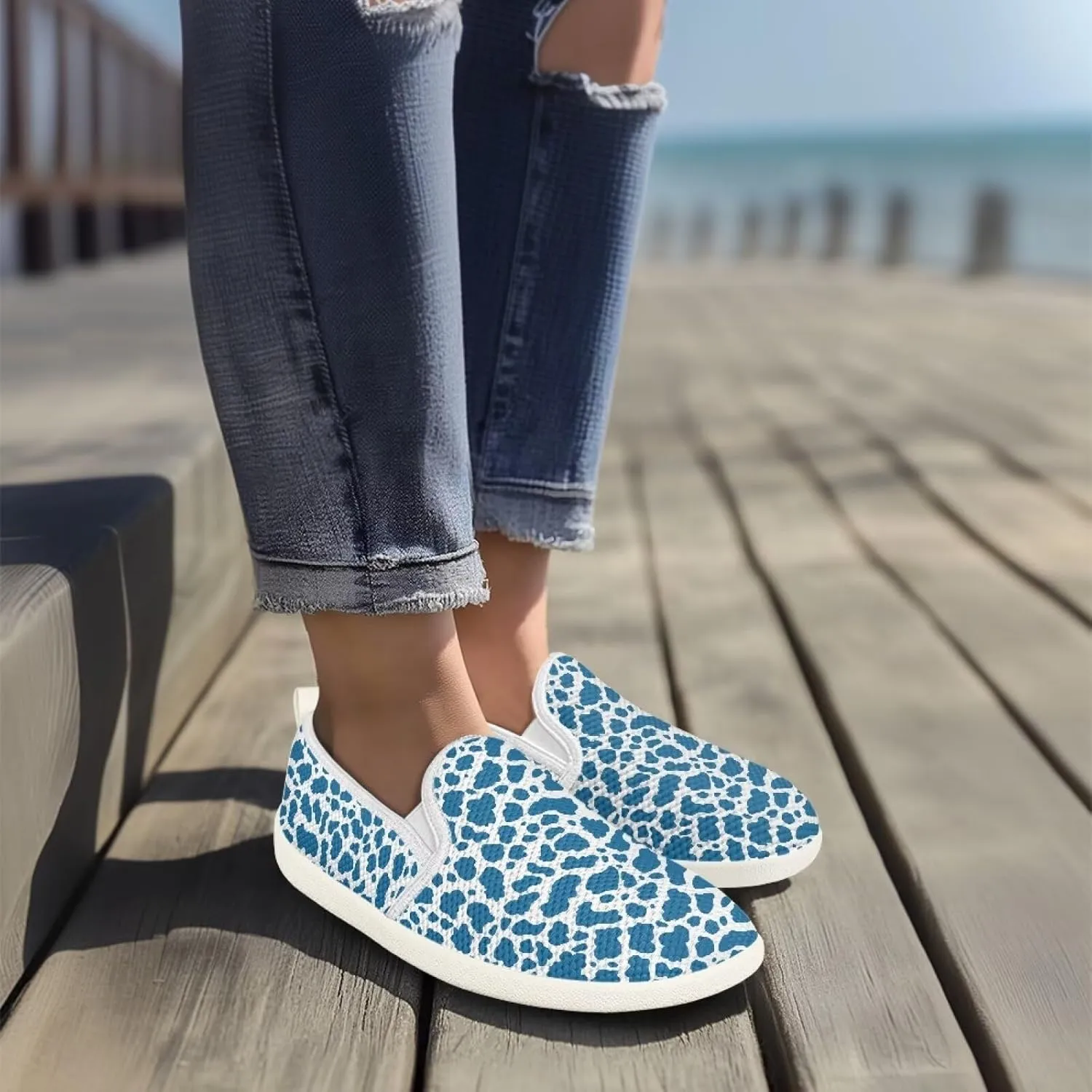 Women's Mesh Flats Shoes Breathable Slip On Casual Travel Walking Shoes Comfortable Non Slip Work Driving Flat Shoes US 6-11