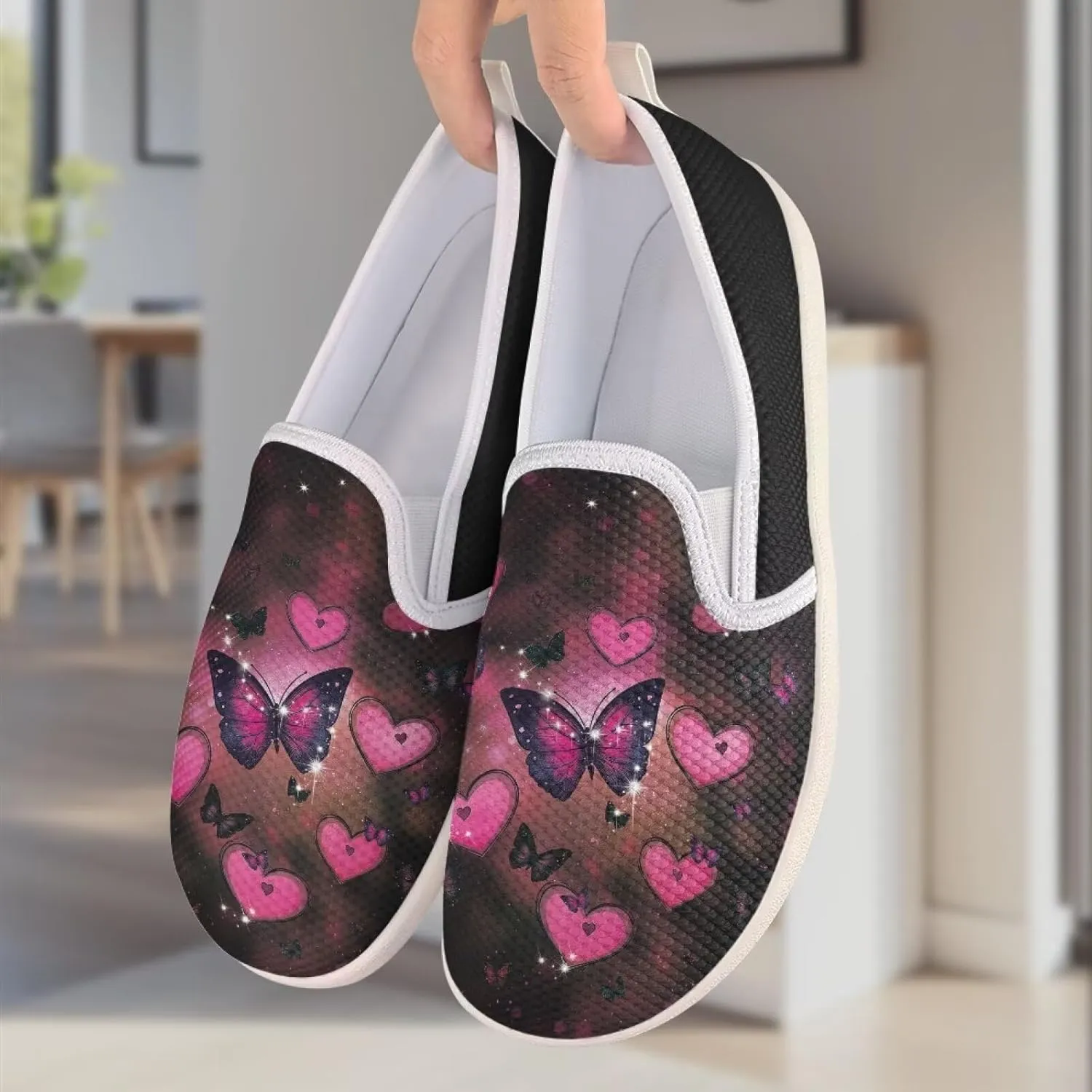 Women's Mesh Flats Shoes Breathable Slip On Casual Travel Walking Shoes Comfortable Non Slip Work Driving Flat Shoes US 6-11