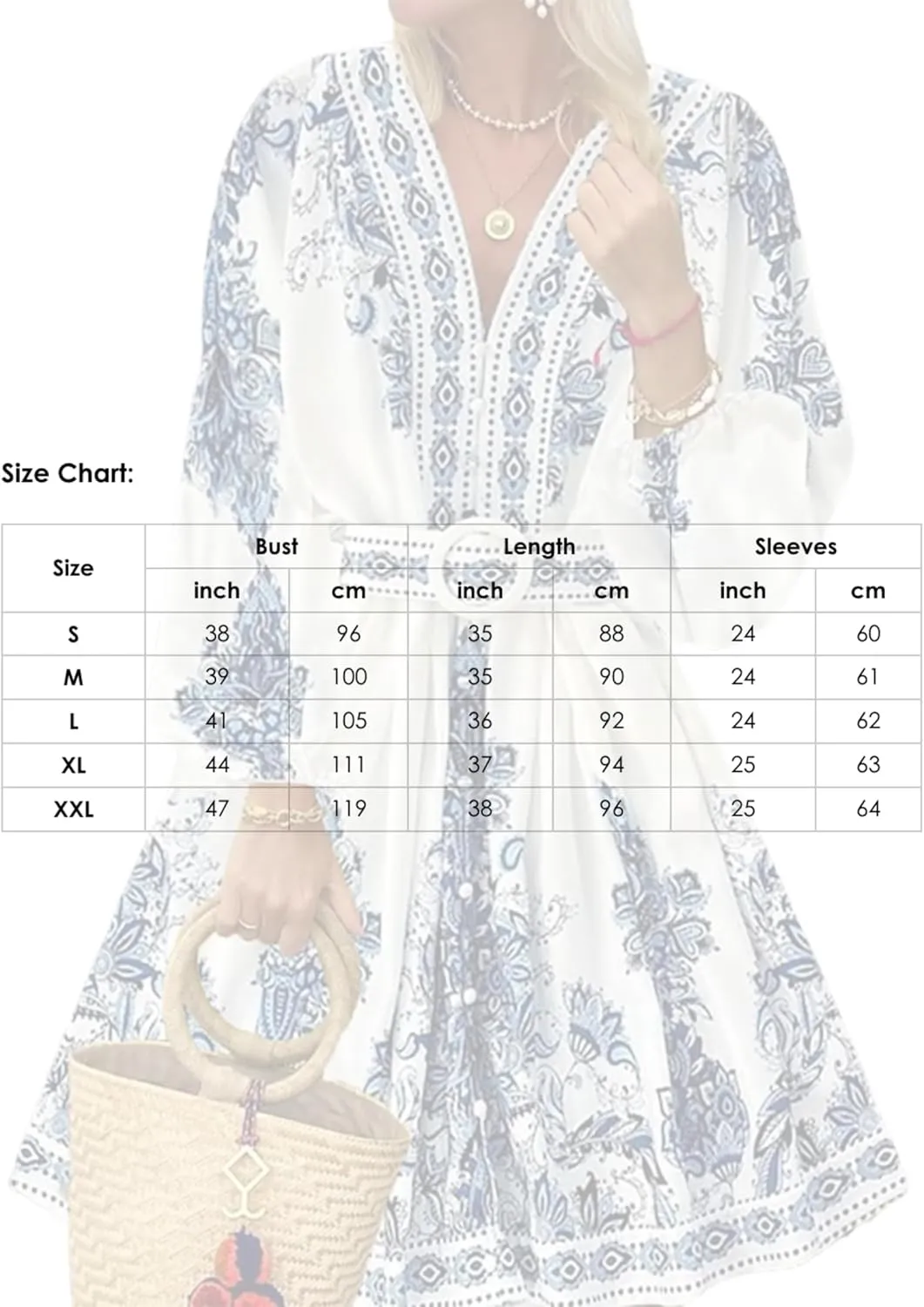 Women's Mini Dresses Boho Casual Spring Breezy Printed V Neck 2025 Long Sleeve A-line Summer Beach Dress