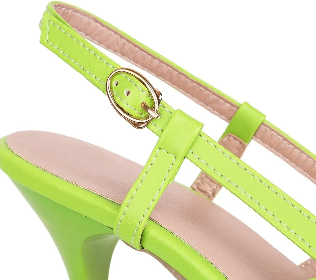 Women's Open Toe Slingback Kitten Heeled Sandals Knot Stilettos High Heels Evening Party Dressy Sandal