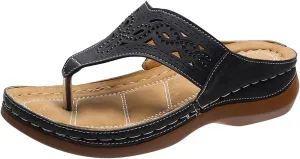 Womens Orthopedic Sandals with Arch Support Wide Width Clip Toe Flip Flops Dressy Wedge Platform Summer Beach Shoes