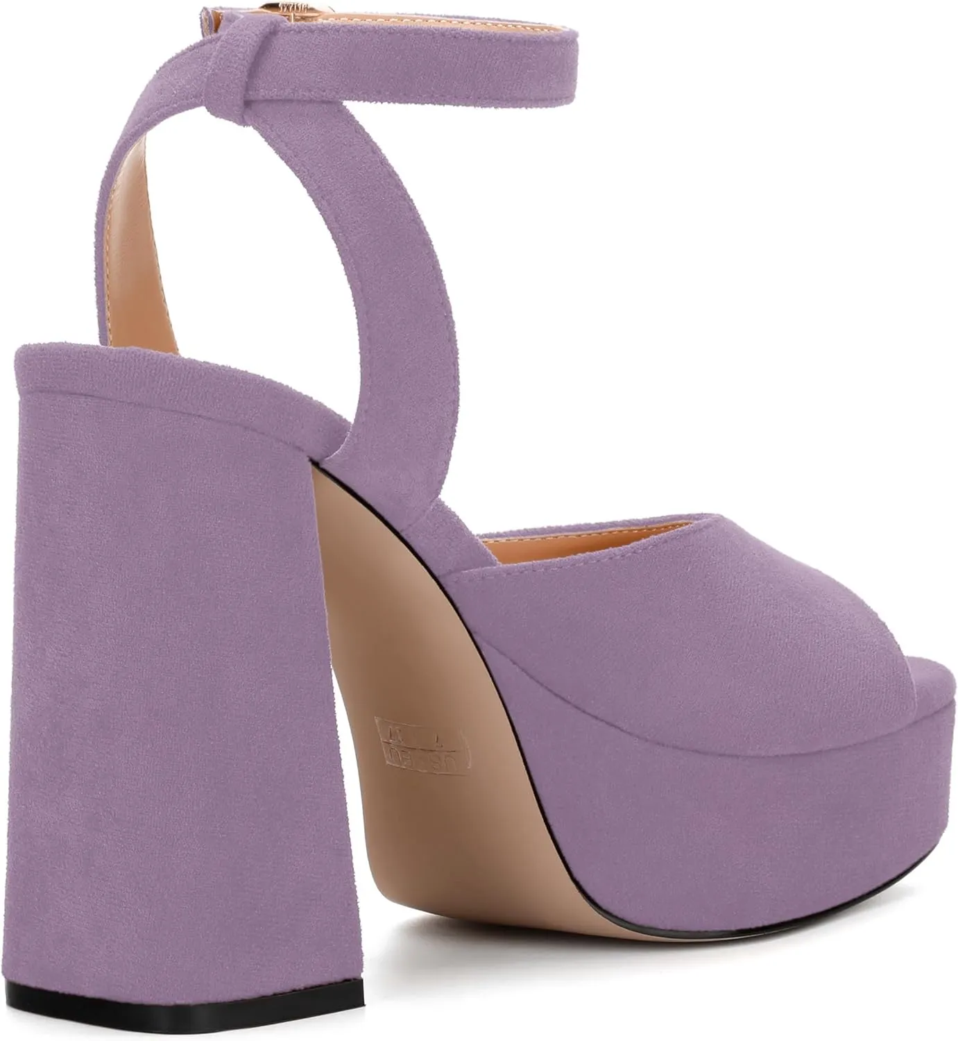 Women's Platform Heels Sandals, Ankle Strap Block Chunky Heel Suede Peep Toe Sandals, Fashion Dress Wedding High Heeled Wedges Pumps