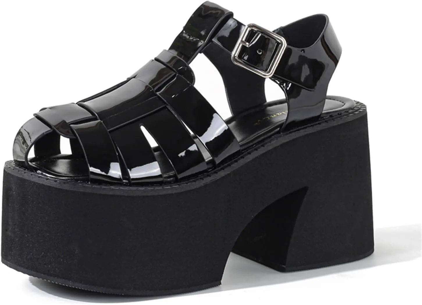 Womens Platform Sandals Comfort Open-Toe Chunky Block High Heel Fashion Strappy Punk Goth Walking Sandals Summer Sandals