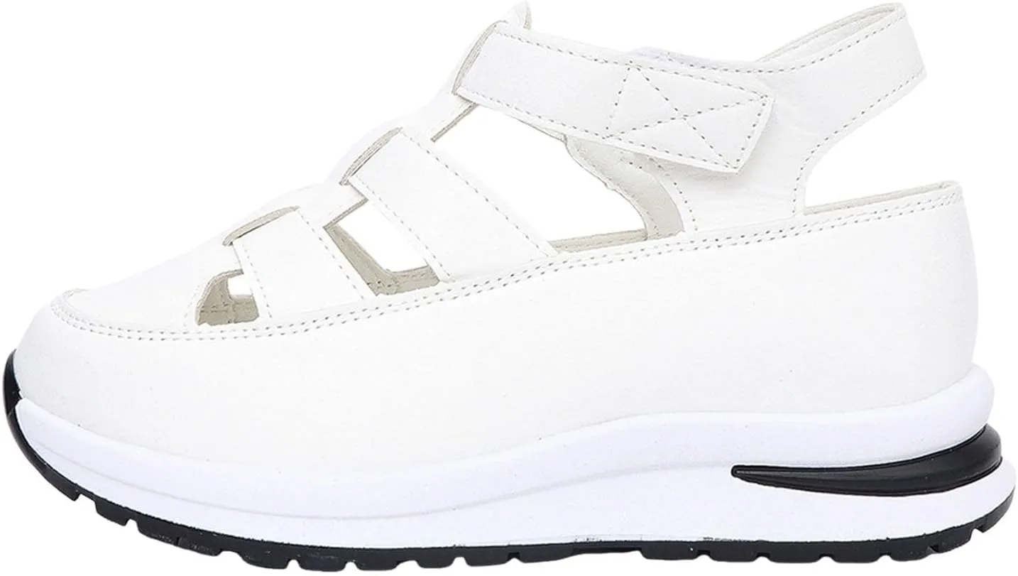 Womens Platform Sandals Comfortable Hollow Out Breathable Closed Toe Wedge Shoes Casual Stylish Arch Support Ankle Strap Orthopedic Leather Sandals