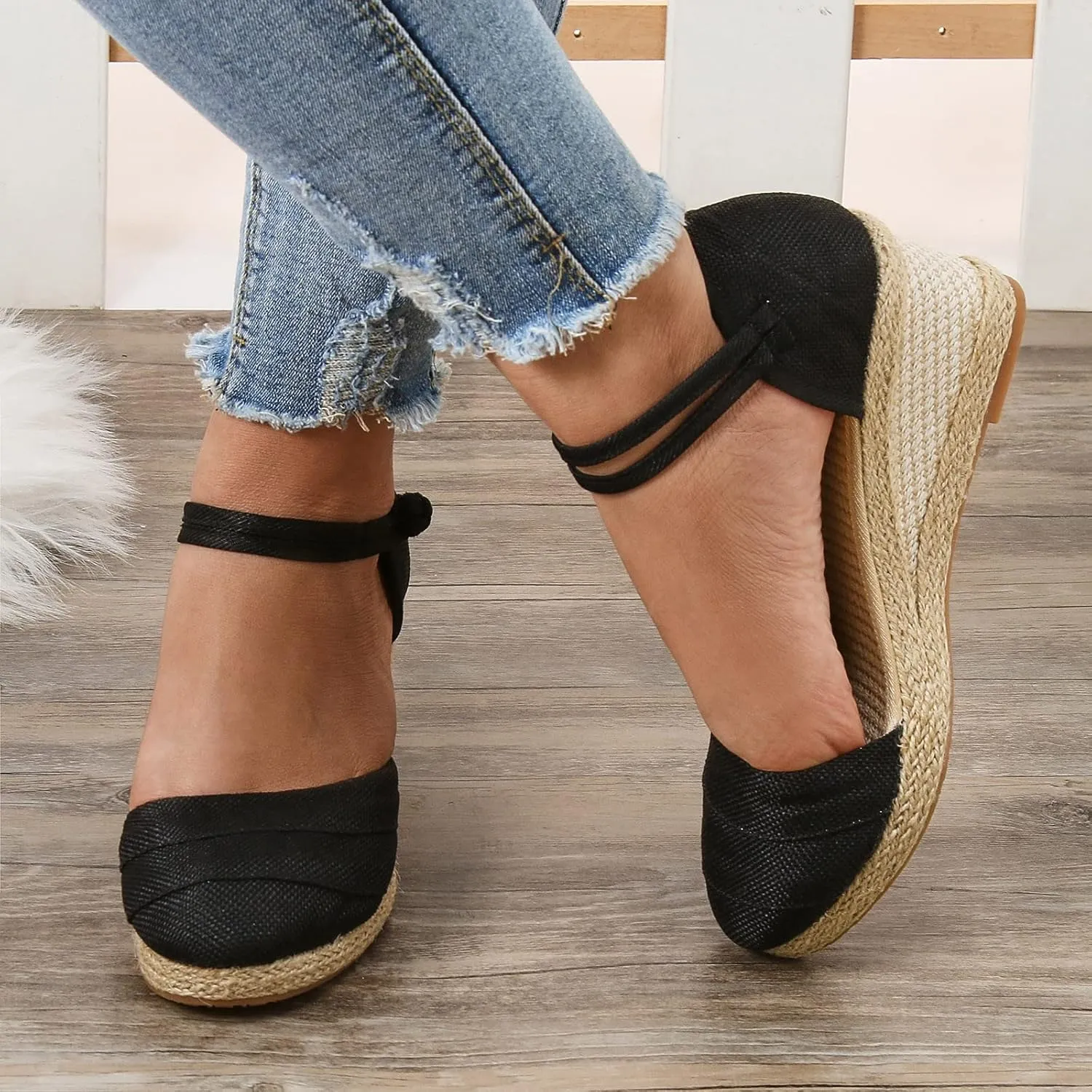 Women's Platform Wedge Sandals,Wide Women's Sandals Women Platform Wedge Sandals Fashion Versatile Braided Animal Print Heels Sandals for Women
