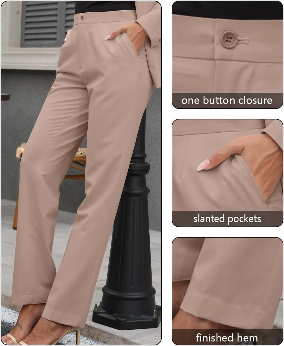 Women's Professional Suit 2 Piece Slim Fit Outfit Business Office Work Tuxedo Blazer Pants Suits