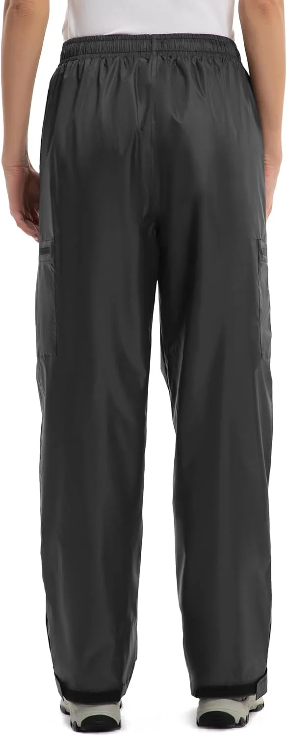 Women's Rain Pants Lightweight Waterproof Reflective,Windproof Breathable Gear Over Work for Hiking Cycling Outdoor Fishing