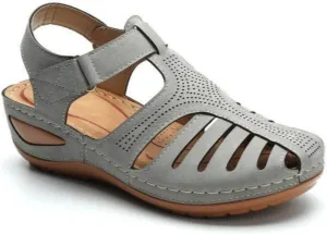 Women's Retro Wedge Sandals, Trendy Closed Toe Hollow Design, Womens Wedge Shoes for Casual & Stylish Looks Shibever Sandals for Women