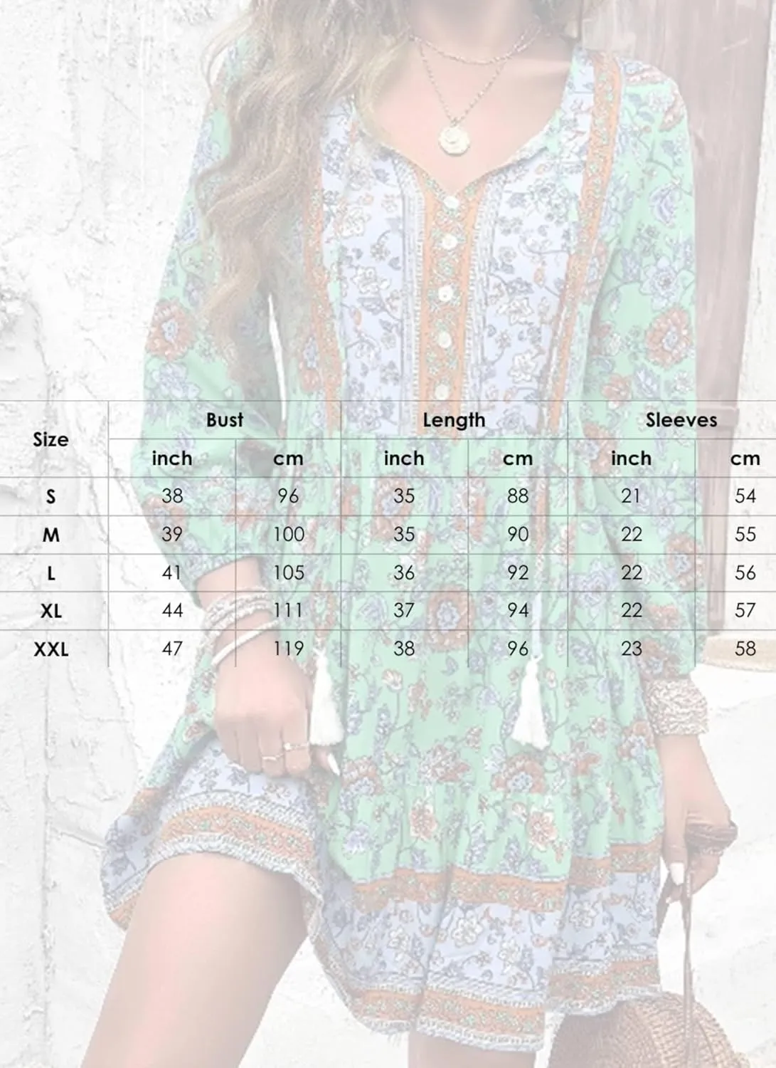 Womens Summer 2025 Long Sleeve Mini Dress V Neck Boho Floral Print Ruffles Hem Garden Party Dress