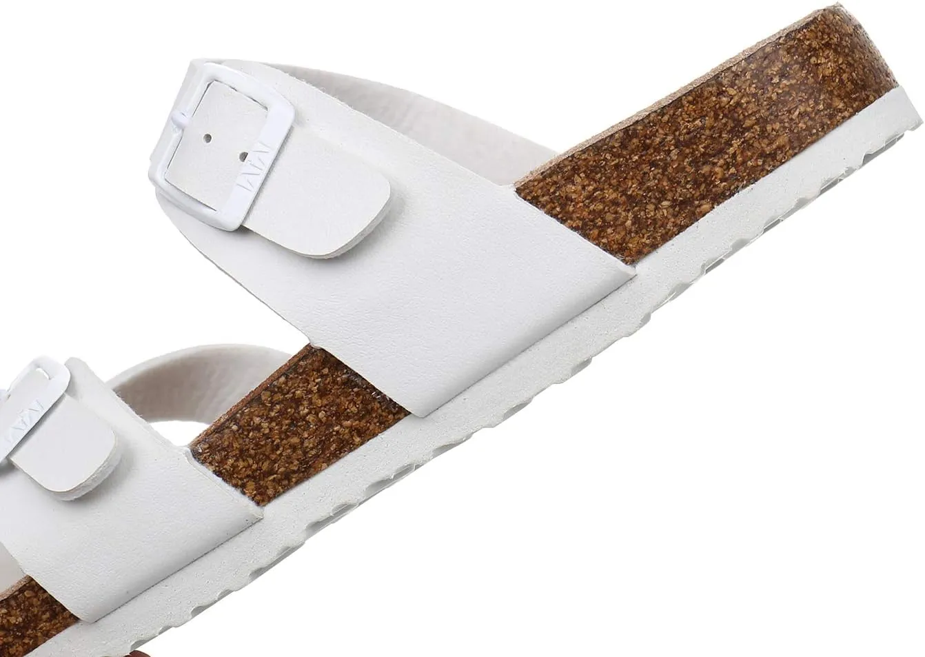 Women's Summer Sandals with Cork Footbed & Adjustable Buckle Suede Straps Open Toe Slides for Beach Vacation