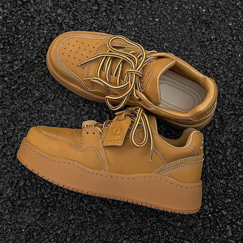 Women's Y2K Chunky Fashion Sneaker - Lace Up Street Style Low Top Thick Sole Casual Comfortable Walking