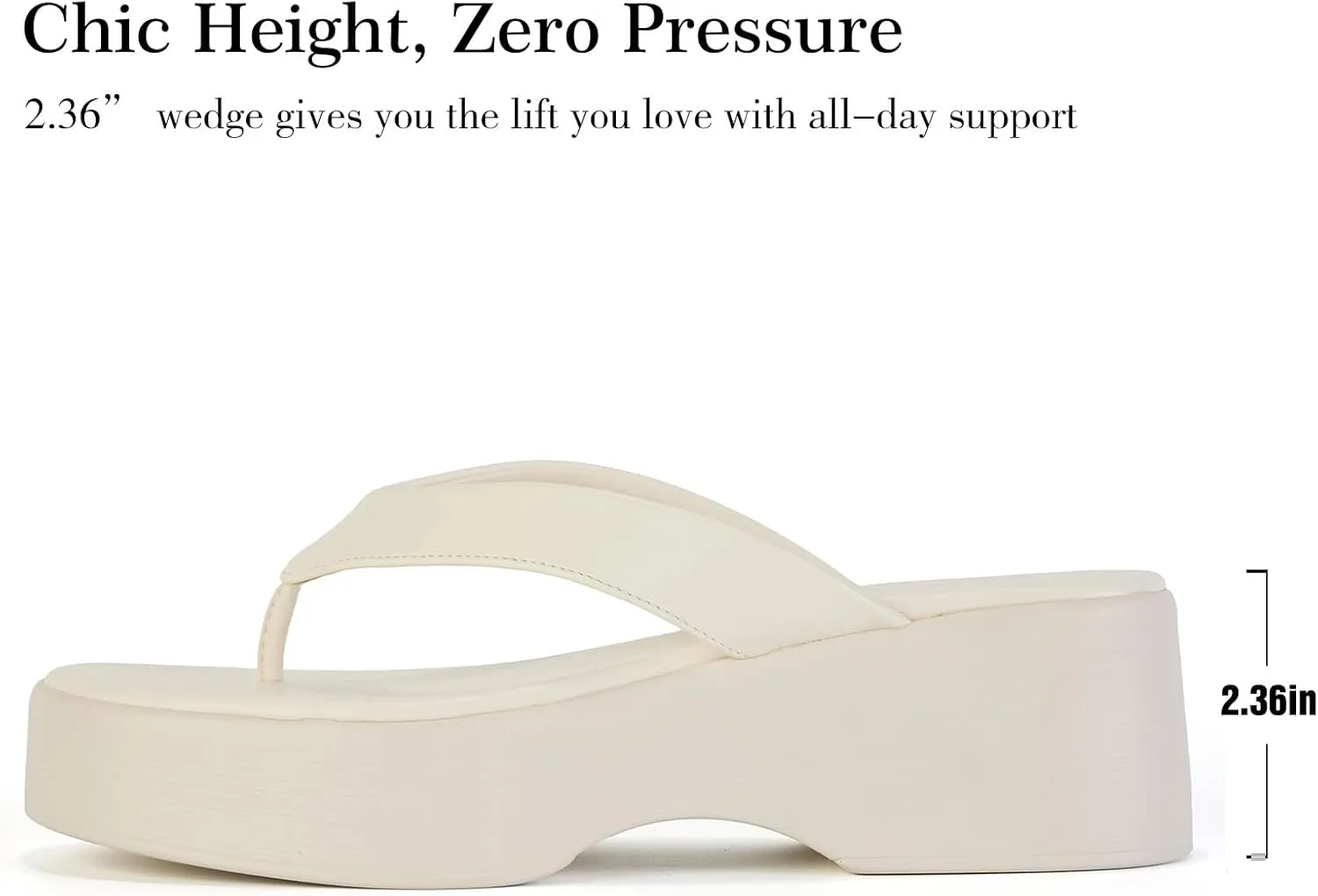 Yavero Women's Platform Flip Flop Sandals Comfortable Wedge Thong Sandals with Square Toe, Casual Summer Sandals
