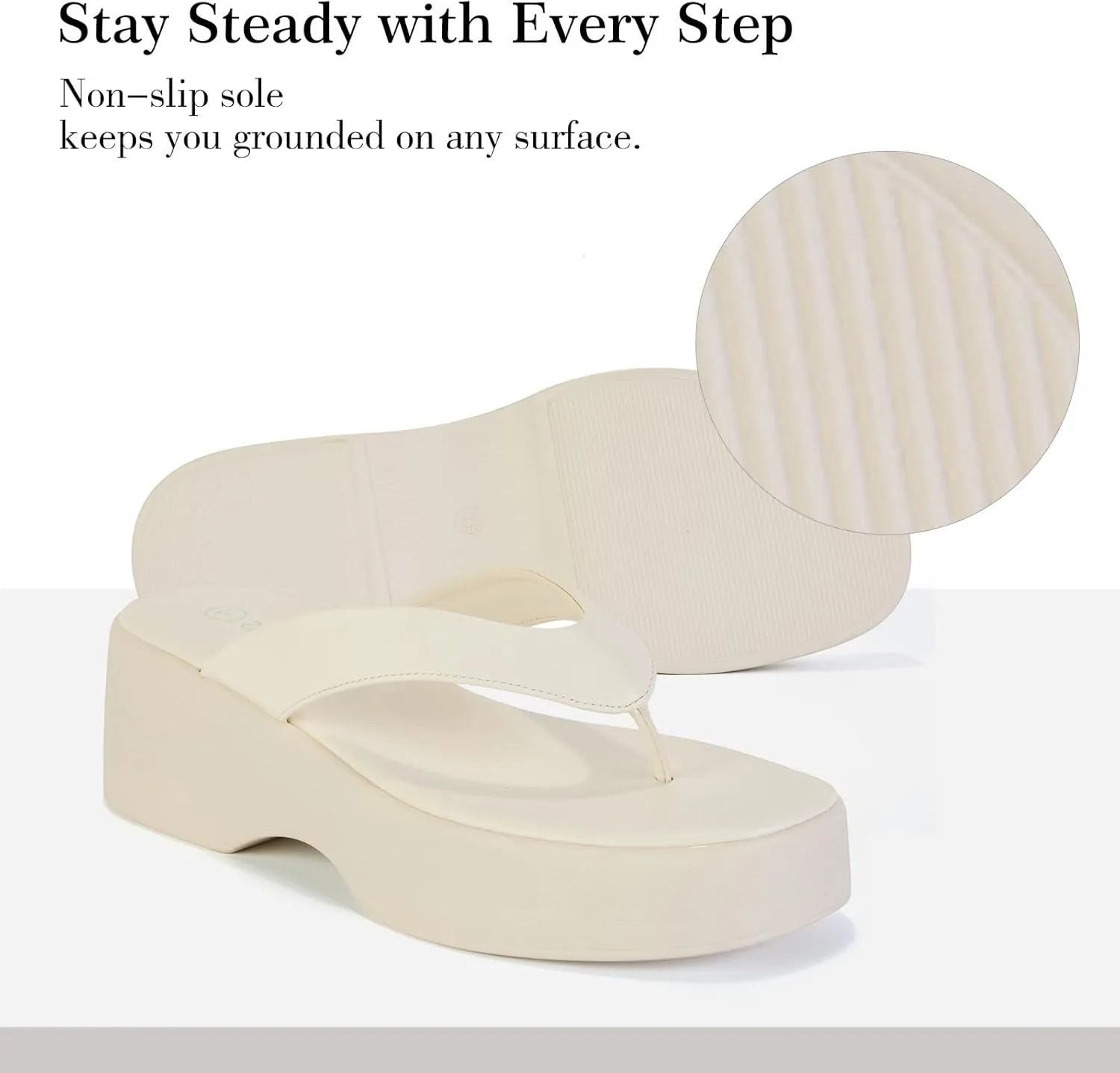 Yavero Women's Platform Flip Flop Sandals Comfortable Wedge Thong Sandals with Square Toe, Casual Summer Sandals