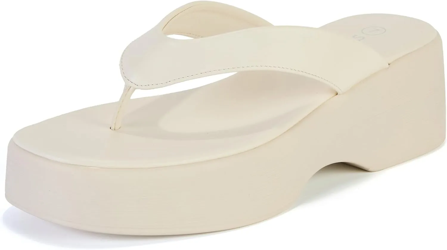 Yavero Women's Platform Flip Flop Sandals Comfortable Wedge Thong Sandals with Square Toe, Casual Summer Sandals