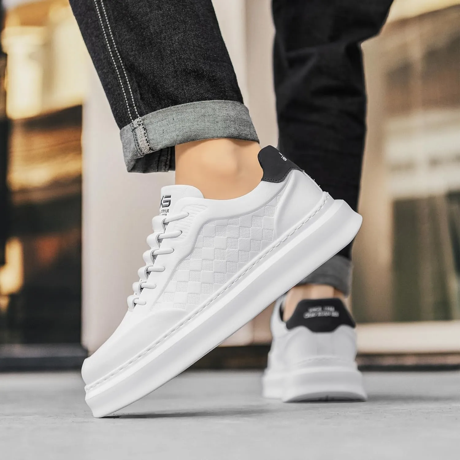 YCMM Lace Up Platform Sneakers Lightweight Comfortable Casual Fashion Sneaker Walking Shoes for Men Women
