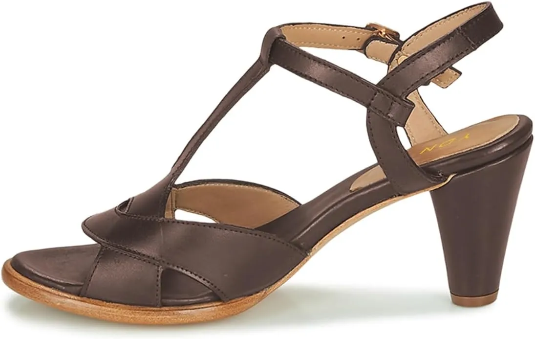 YDN Women Stylish T-Strap Buckle High Heeled Sandals Open Toe Cone Heels Strappy Shoes for Daily Event Dress Size 4-16 US