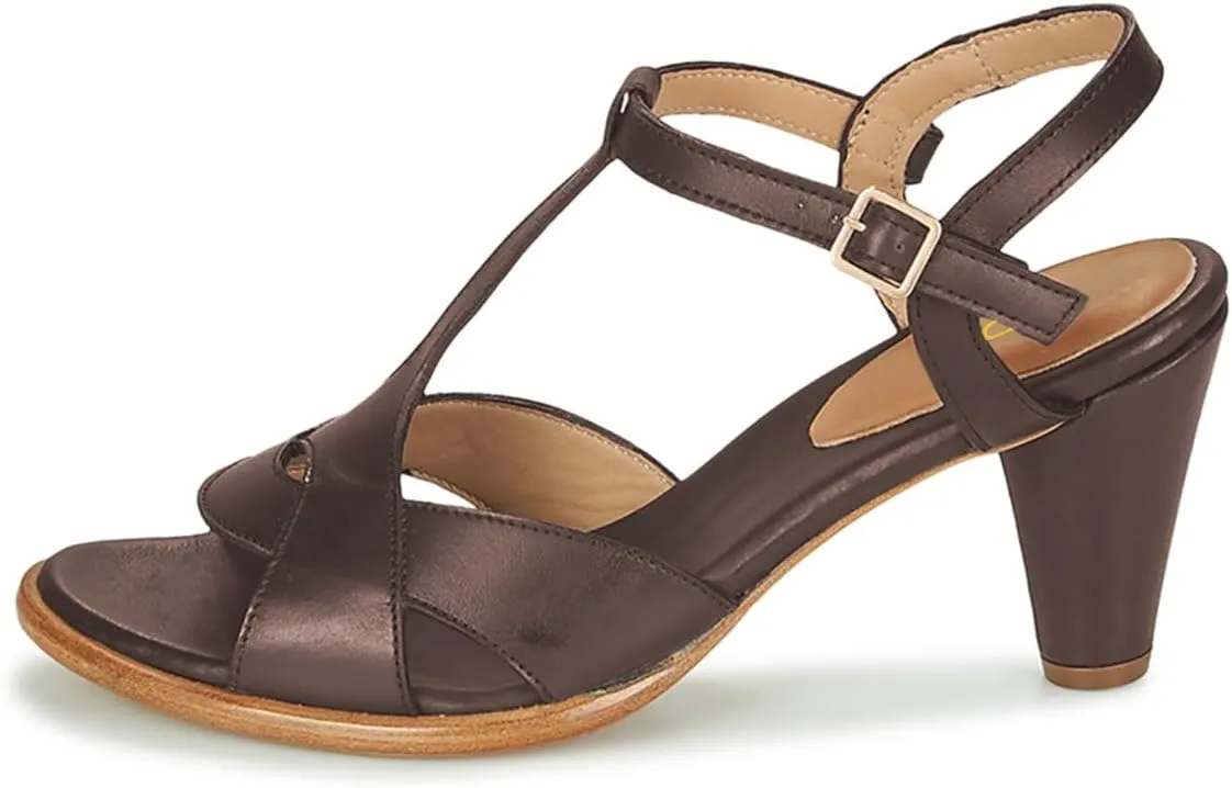 YDN Women Stylish T-Strap Buckle High Heeled Sandals Open Toe Cone Heels Strappy Shoes for Daily Event Dress Size 4-16 US