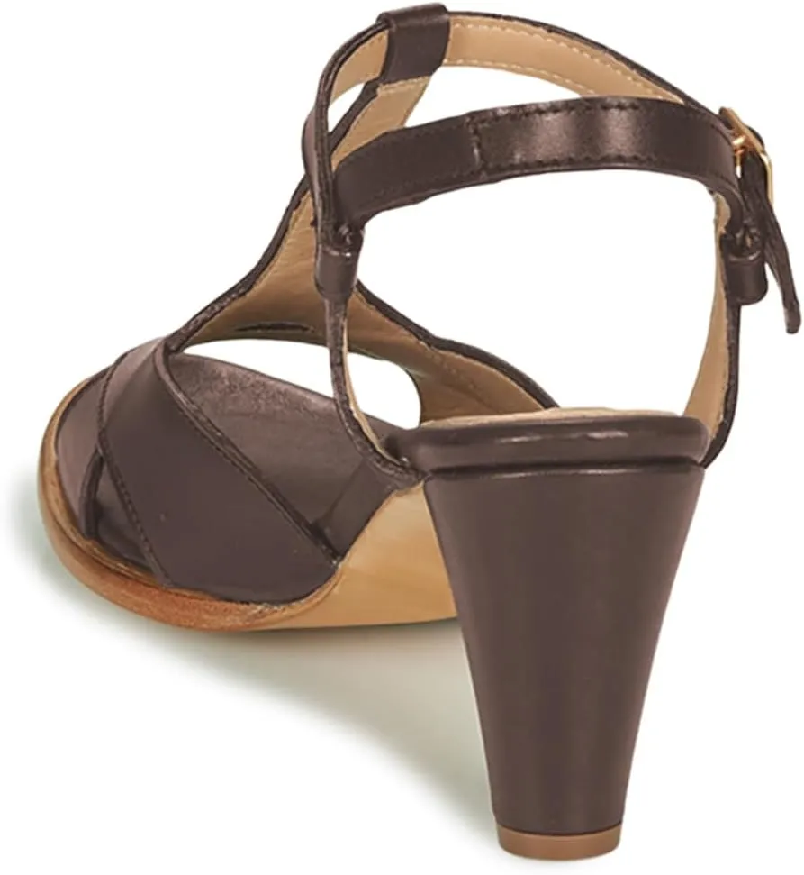YDN Women Stylish T-Strap Buckle High Heeled Sandals Open Toe Cone Heels Strappy Shoes for Daily Event Dress Size 4-16 US