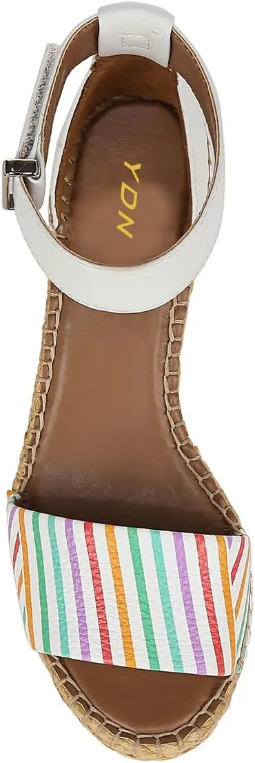 YDN Women's Round Toe Platform Heeled Sandals Mid High Wedge Heels with Ankle Strap Summer Beach Trendy Shoes Size 4-16 US