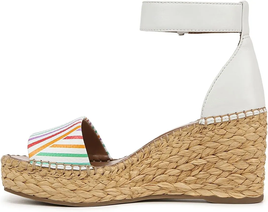YDN Women's Round Toe Platform Heeled Sandals Mid High Wedge Heels with Ankle Strap Summer Beach Trendy Shoes Size 4-16 US