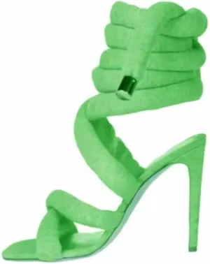 Yishaweiqi Strappy Sandals for Women Rope Lace up Gladiator Sandals Sexy Square Open Toe Stiletto High Heels Tie Up Heeled Sandals for Women