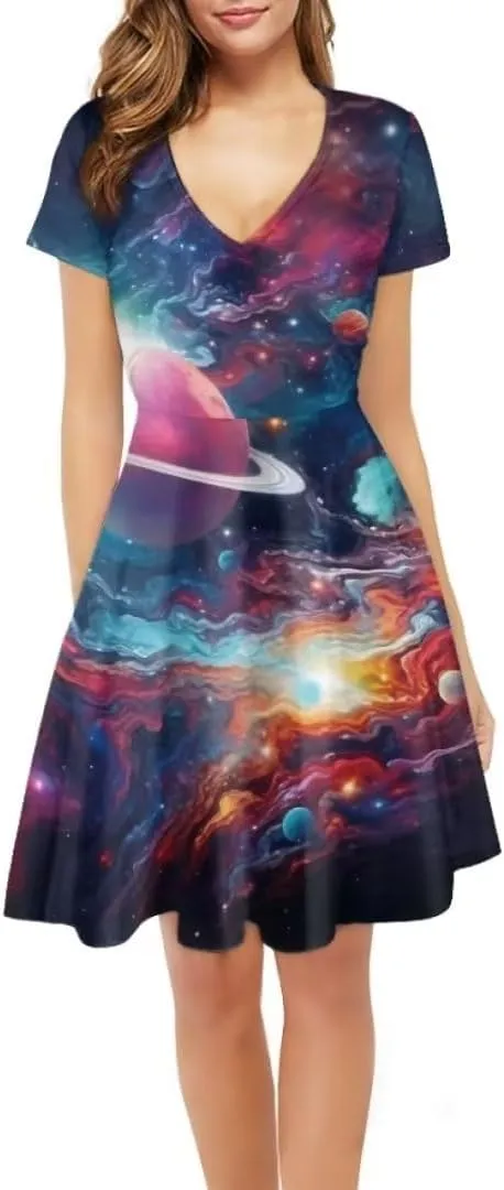 Youngerbaby Women Tank Dresses Midi Dress Loose Short Sleeve Summer Beach Dresses Tunic Top Casual Dress