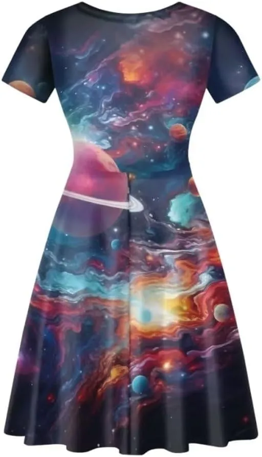 Youngerbaby Women Tank Dresses Midi Dress Loose Short Sleeve Summer Beach Dresses Tunic Top Casual Dress