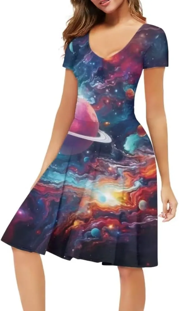 Youngerbaby Women Tank Dresses Midi Dress Loose Short Sleeve Summer Beach Dresses Tunic Top Casual Dress