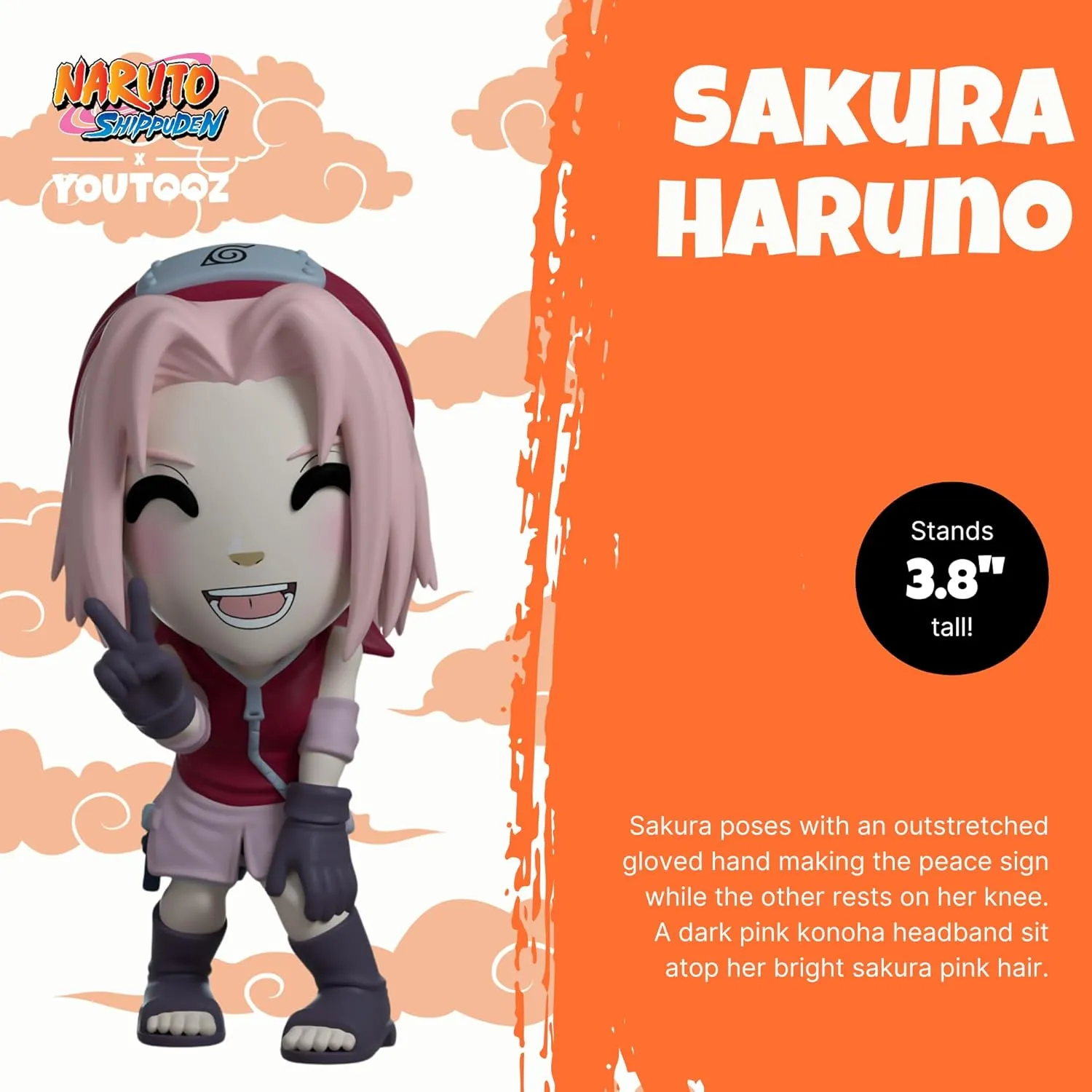 Youtooz Sakura Haruno, 3.8" Inch Naruto Anime Figure, Collectible Sakura Haruno Vinyl Figure Naruto Collection